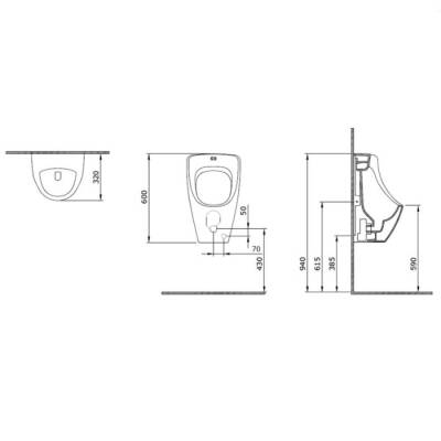 Bocchi Taormina Arch Arkadan Su Girişli Pisuvar Mat Siyah 1383-004-0131 - BOCCHI (1)