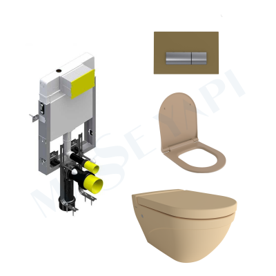 Bocchi Taormina Arch Asma Klozet - Mat Kaşmir Set ( Kapak Dahil) + Gömme Rezervuar Seti - BOCCHI