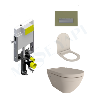 Bocchi Taormina Arch Asma Klozet - Mat Yasemin Set ( Kapak Dahil) + Gömme Rezervuar Seti - BOCCHI