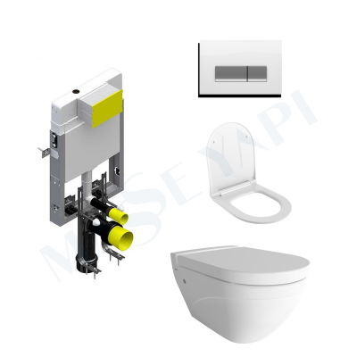 Bocchi Taormina Arch Asma Klozet - Parlak Beyaz Set ( Kapak Dahil) + Gömme Rezervuar Seti - BOCCHI