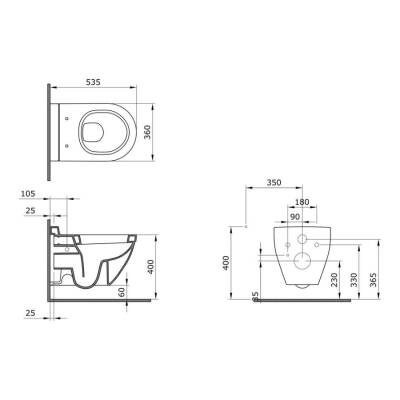 Bocchi Taormina Arch Asma Klozet Parlak Kırmızı Kapak Hariç 1012-019-0128 - BOCCHI (1)