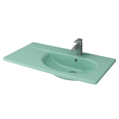 Bocchi Taormina Arch Etajerli Lavabo 86 cm Mat Mint Yeşil 1020-033-0126 - BOCCHI