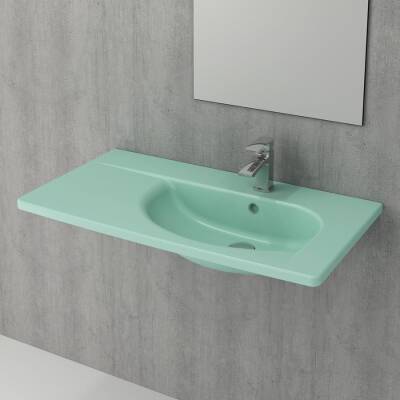 Bocchi Taormina Arch Etajerli Lavabo 86 cm Mat Mint Yeşil 1020-033-0126 - BOCCHI (1)