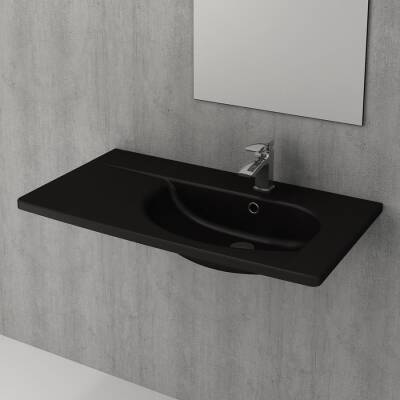 Bocchi Taormina Arch Etajerli Lavabo 86 cm Mat Siyah 1020-004-0126 - BOCCHI