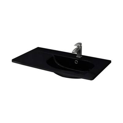 Bocchi Taormina Arch Etajerli Lavabo 86 cm Parlak Siyah 1020-005-0126 - BOCCHI