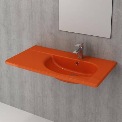 Bocchi Taormina Arch Etajerli Lavabo 86 cm Parlak Turuncu 1020-012-0126 - BOCCHI (1)