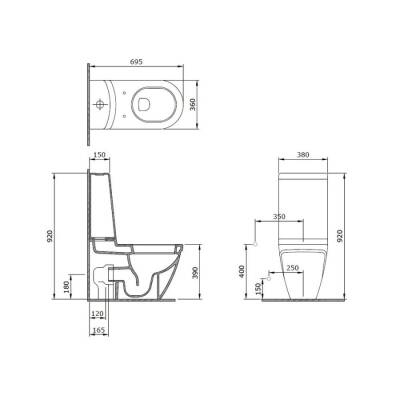 Bocchi Taormina Arch Klozet Parlak Siyah (Rezervuar ve Kapak Hariç) 1017-005-0128 - BOCCHI (2)