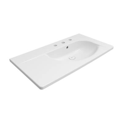 Bocchi Taormina Arch Lavabo Üç Armatür Delikli 86 cm Parlak Beyaz 1020-001-0127 - BOCCHI