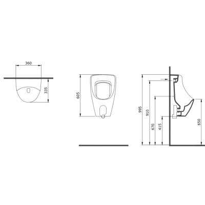 Bocchi Taormina Arch Pisuvar Arkadan Su Girişli Mat Beton - BOCCHI (1)