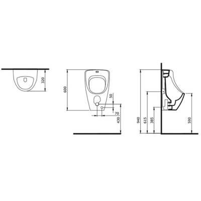 Bocchi Taormina Arch Pisuvar Arkadan Su Girişli Mat Gri 1383-006-0131 - BOCCHI (1)