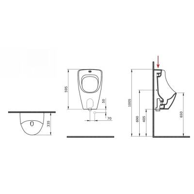 Bocchi Taormina Arch Pisuvar Üstten Su G. Mat Gri 1383-006-0130 - BOCCHI (1)