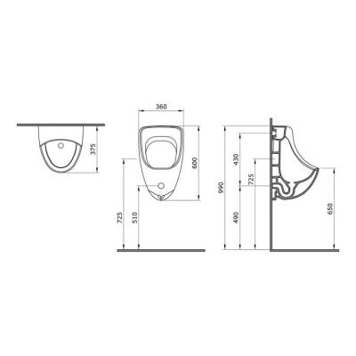 Bocchi Taormina Arch Pisuvar Üstten Su Girişli Mat Somon 1383-032-0130 - BOCCHI (1)