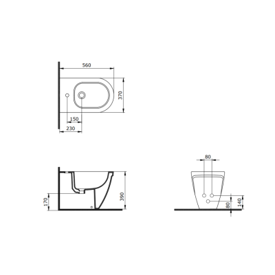 Bocchi Taormina Arch Yerden Bide 56 cm Mat Beton - BOCCHI (1)