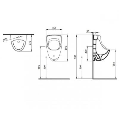 Bocchi Taormina Pisuvar Arkadan Su Girişli Mat Kaşmir 1070-011-0131 - BOCCHI (1)