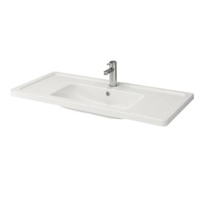 Bocchi Taormina Pro Etajerli Lavabo, 105 cm, Parlak Beyaz 1118-001-0126 - BOCCHI