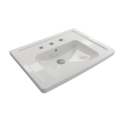 Bocchi Taormina Pro Etajerli Lavabo 3 Armatür Delikli Parlak Beyaz 65 Cm 1007-001-0127 - BOCCHI