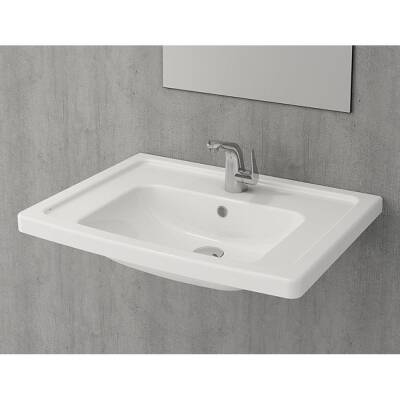 Bocchi Taormina Pro Etajerli Lavabo Parlak Beyaz 65 Cm 1007-001-0126 - BOCCHI (1)