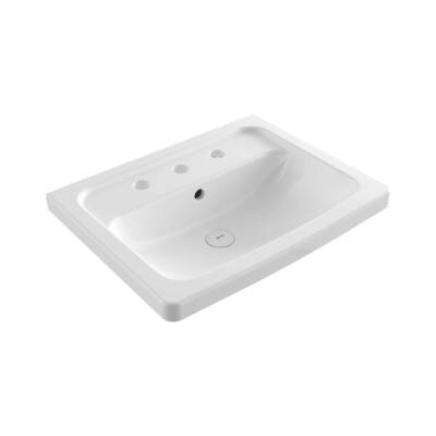 Bocchi Taormina Pro Lavabo Üç Deliki 57 cm Parlak Beyaz 1004-001-0127 - BOCCHI