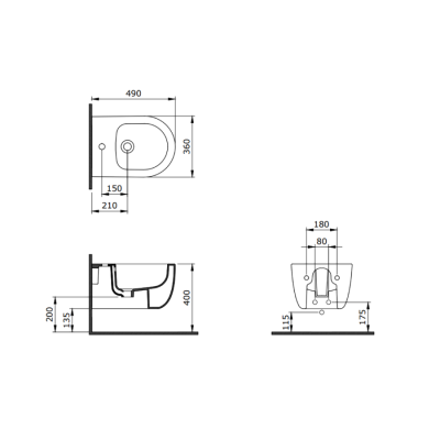 Bocchi V Tondo Asma Bide Mat Antrasit - BOCCHI (1)