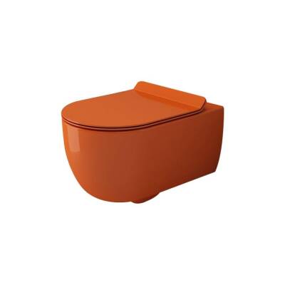 Bocchi V-Tondo Asma Klozet Rimless Parlak Turuncu Kapak Hariç 1416-012-0128 - BOCCHI