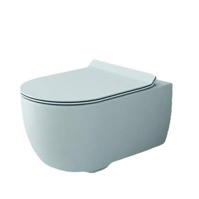 Bocchi V-tondo Rimless Asma Klozet Kanalsız Kapak Hariç Mat Buz Mavi 1416-029-0128 - BOCCHI