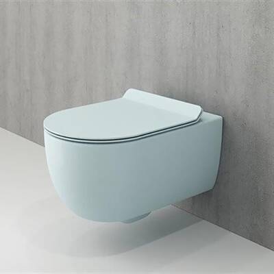 Bocchi V-tondo Rimless Asma Klozet Kanalsız Kapak Hariç Mat Buz Mavi 1416-029-0128 - BOCCHI (1)