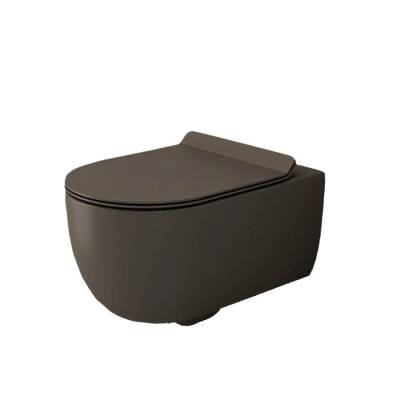 Bocchi V-tondo Rimless Asma Klozet Kanalsız Kapak Hariç Mat Kahverengi 1416-025-0128 - BOCCHI