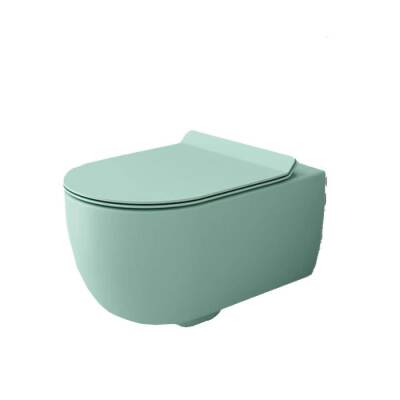 Bocchi V-tondo Rimless Asma Klozet Kanalsız Kapak Hariç Mat Mint Yeşil 1416-033-0128 - BOCCHI