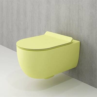 Bocchi V-tondo Rimless Asma Klozet Kanalsız Kapak Hariç Mat Sarı 1416-026-0128 - BOCCHI (1)