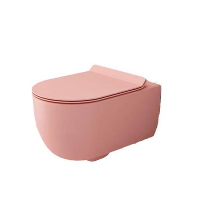 Bocchi V-tondo Rimless Asma Klozet Kanalsız Kapak Hariç Mat Somon 1416-032-0128 - BOCCHI