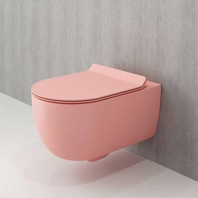 Bocchi V-tondo Rimless Asma Klozet Kanalsız Kapak Hariç Mat Somon 1416-032-0128 - BOCCHI (1)