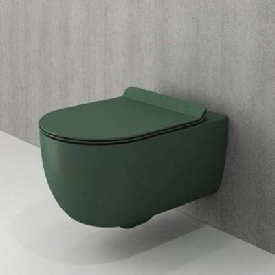 Bocchi V-tondo Rimless Asma Klozet Kanalsız Kapak Hariç Mat Yeşil 1416-026-0128 - BOCCHI (1)
