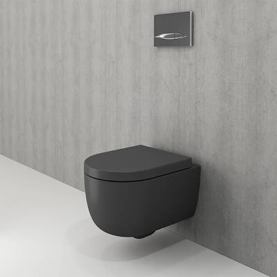 Bocchi V-Tondo Rimless Asma Klozet Kanalsız Kısa Kapak Hariç Mat Antrasit 1417-020-0128 - BOCCHI (1)