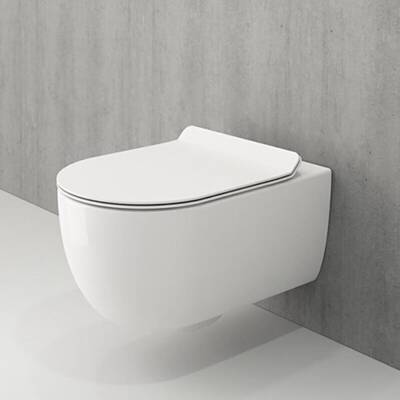 Bocchi V-Tondo Rimless Asma Klozet Kanalsız Kısa Kapak Hariç Mat Beyaz 1417-002-0128 - BOCCHI (1)