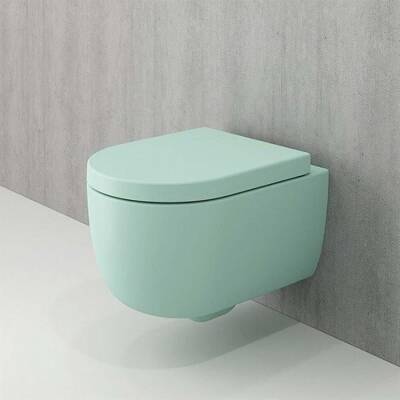 Bocchi V-Tondo Rimless Asma Klozet Kanalsız Kısa Kapak Hariç Mat Mint Yeşil 1417-033-0128 - BOCCHI