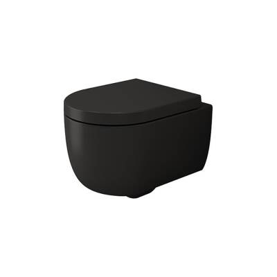 Bocchi V-Tondo Rimless Asma Klozet Kanalsız Kısa Kapak Hariç Mat Siyah 1417-004-0128 - BOCCHI