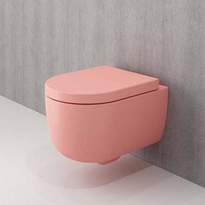 Bocchi V-Tondo Rimless Asma Klozet Kanalsız Kısa Kapak Hariç Mat Somon 1417-032-0128 - BOCCHI