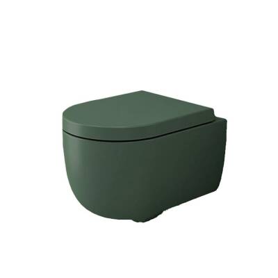 Bocchi V-Tondo Rimless Asma Klozet Kanalsız Kısa Kapak Hariç Mat Yeşil 1417-027-0128 - BOCCHI