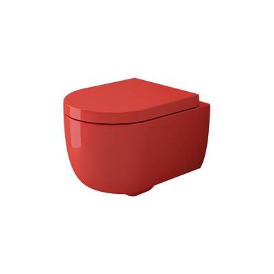 Bocchi V-Tondo Rimless Asma Klozet Kanalsız Kısa Kapak Hariç Parlak Kırmızı 1417-019-0128 - BOCCHI