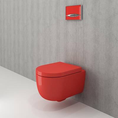 Bocchi V-Tondo Rimless Asma Klozet Kanalsız Kısa Kapak Hariç Parlak Kırmızı 1417-019-0128 - BOCCHI (1)