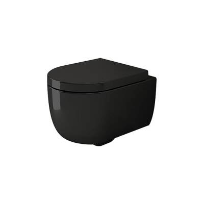 Bocchi V-Tondo Rimless Asma Klozet Kanalsız Kısa Kapak Hariç Parlak Siyah 1417-005-0128 - BOCCHI