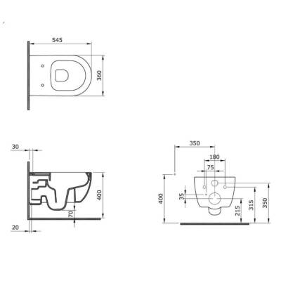 Bocchi V-tondo Rimless Asma Klozet Kapak Dahil Parlak Beyaz 1416-001-0128 - BOCCHI (2)