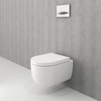 Bocchi V-tondo Rimless Kısa Asma Klozet Kapak Dahil Parlak Beyaz 1417-001-0128 - BOCCHI (1)