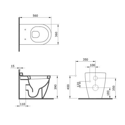 Bocchi Venezia Yerden Klozet Mat Antrasit 1301-020-0128 - BOCCHI (2)