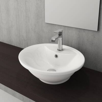 Bocchi Verona Batarya Banklı Çanak Lavabo, 50 cm, Parlak Beyaz 1046-061-0126 - BOCCHI (1)