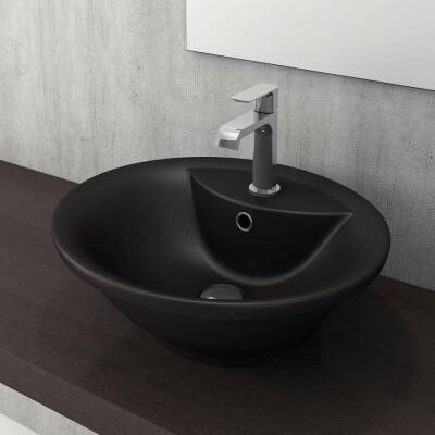Bocchi Verona Çanak Lavabo 50 cm Mat Siyah 1046-004-0126 - BOCCHI (1)