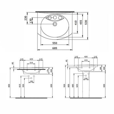 Bocchi Verona Lavabo 70 Cm Parlak Siyah 1045-005-0126 - BOCCHI (1)