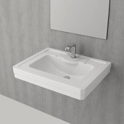 Bocchi Verona Tek Armatür Delikli Lavabo 61 cm Parlak Beyaz 1041-061-0126 - BOCCHI