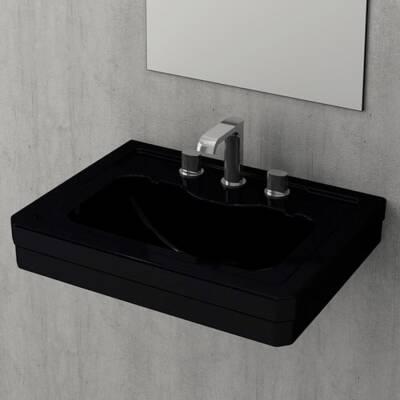 Bocchi Verona Tek Armatür Delikli Lavabo 61 cm Parlak Siyah 1041-005-0126 - BOCCHI