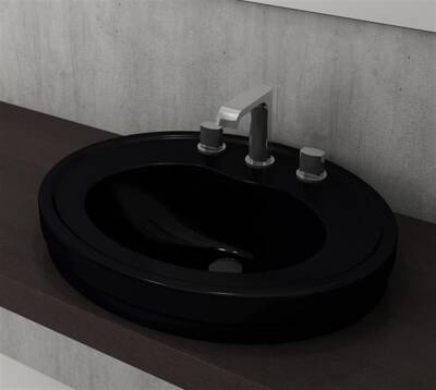 Bocchi Verona Tezgah Üstü Lavabo,Tek Delikli, 60 cm, Parlak Siyah 1048-005-0126 - BOCCHI (1)